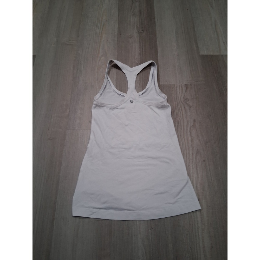Lululemon White Racerback Workout Tank Top Women Size 4 Activewear Yoga Gym
